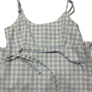 Brandy Melville Blue and White Plaid Mini Dress